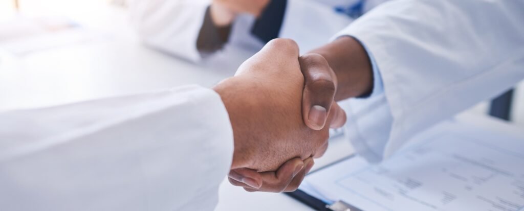 Science partnership agreement, handshake innovation deal and research laboratory scientist contract
